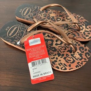 Havaianas Animal Print Thong Flip Flop Sandal Size 6
